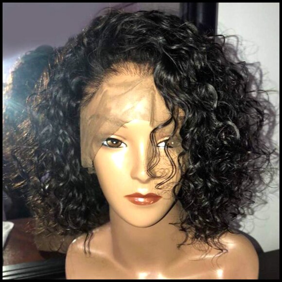 Short Curly Lace Front Wig Pixie Cut Water Wave Bob Human Hair Pre Plucked main image 5